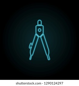 Compass icon in neon style. Simple thin line, outline vector of education icons for UI and UX, website or mobile application