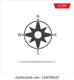 Compass icon , nevigation symbols vector on white background.