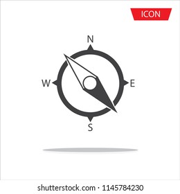 Compass icon , nevigation symbols vector on white background.