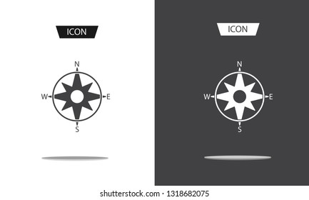 Compass icon , nevigation symbols vector on white background.
