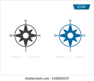 Compass icon , nevigation symbols vector on white background.