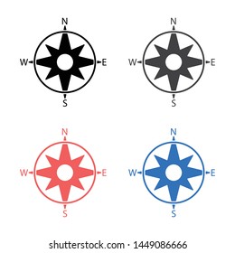 Compass icon , nevigation symbols vector on white background.