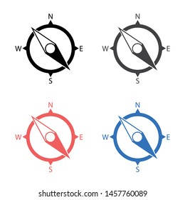 Compass icon , nevigation symbols vector on white background.