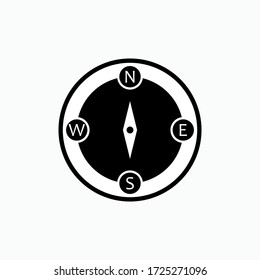 Kompasssymbol Symbol für Nordorientierung. Symbol für Adventure Equipment. Navigation Utensil-Zeichen.