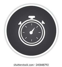 Compass icon on black button background,clean vector
