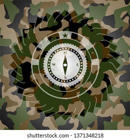 compass icon on camo texture