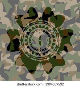 compass icon on camo texture