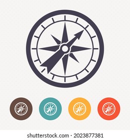 Compass icon on dot pattern background