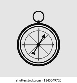 Compass Icon on gray background