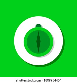 compass icon on green background. compass icon design in flat style. icon design for web and applications
