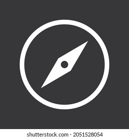 Compass icon on grey background