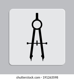 compass icon on a grey flat button