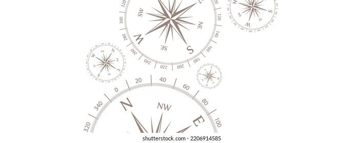 compass icon on paper background