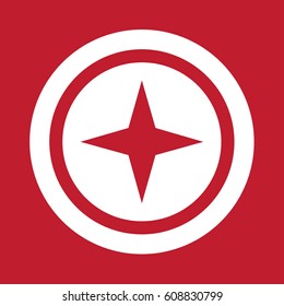 Compass icon on red background