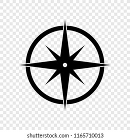 Compass icon on transparent background