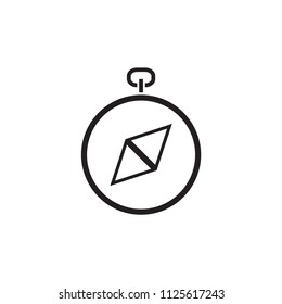 Compass icon on white background, vector illustration.