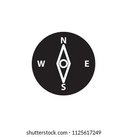 Compass icon on white background, vector illustration.