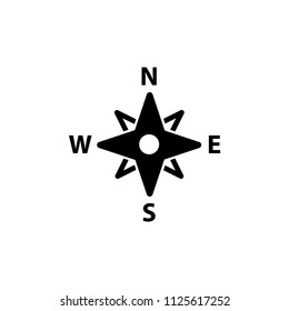 Compass icon on white background, vector illustration.