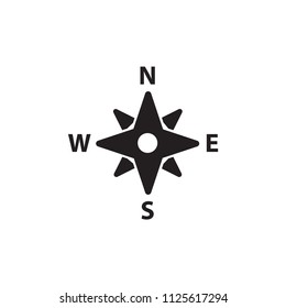 Compass icon on white background, vector illustration.