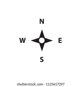 Compass icon on white background, vector illustration.