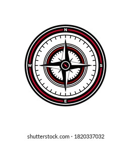compass icon on a white background. Compass symbol, logo. Vector illustration