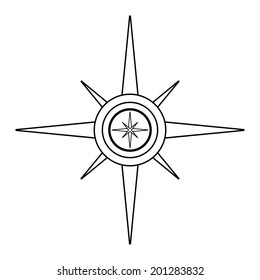 Compass icon on white background.