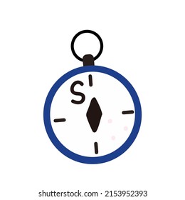 Compass icon on white background in flat style, vector illustration for sticker, print, poster 