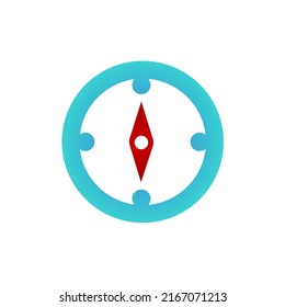 icono de brújula en fondo blanco, ilustración vectorial