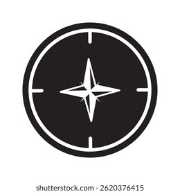 Compass icon on white background