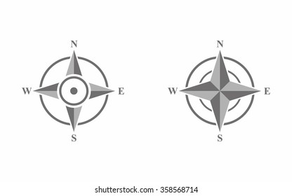 Compass  icon  on white background. Vector illustration.