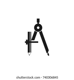 Compass icon on white background