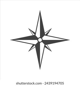 Compass icon on white isolate.