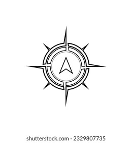 Compass Icon. Orientation, Navigation Symbol.
