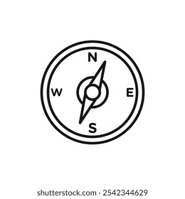 Compass icon outline collection or set in black and white