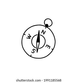 Compass Icon Outline Drawing Doodle Black Stock Vector (Royalty Free ...