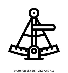 compass icon. Outline style design isolated on white background
