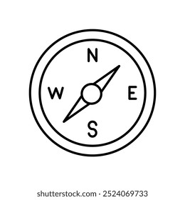compass icon. Outline style design isolated on white background