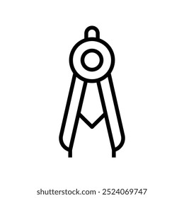 compass icon. Outline style design isolated on white background