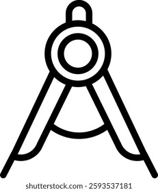 A compass icon with an outline style, suitable for education, architecture, and mathematics themes.