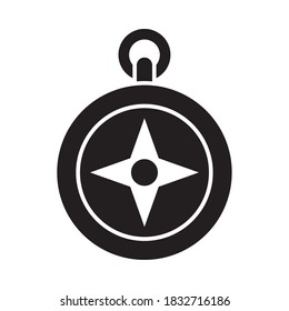 compass icon over white background, silhouette style, vector illustration