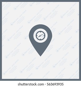 Compass icon and pin on the map