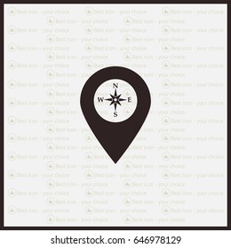 Compass icon and pin on the map