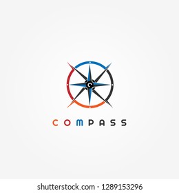 compass icon. Compass pointer icon with white background, Direction, map navigation symbol.