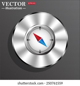 compass icon with red and blue arrow, vector illustration, EPS 10