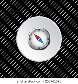 compass icon with red and blue arrow, vector illustration, EPS 10