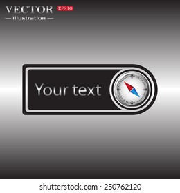 compass icon with red and blue arrow, vector illustration, EPS 10