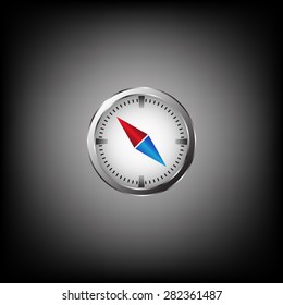 compass icon with red and blue arrow. icon. vector design