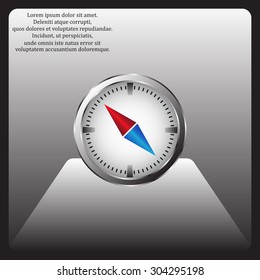 compass icon with red and blue arrow. icon. vector design