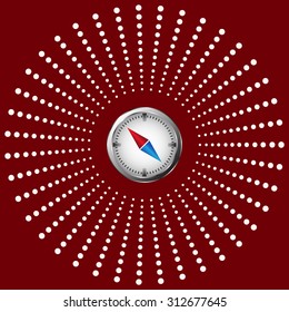compass icon with red and blue arrow. icon. vector design