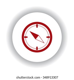 Compass  icon, red isolated white background